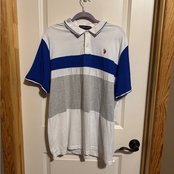 U.S. Polo Assn. Men's Blue and Gray Striped Polo Shirt Size XL - Picture 1 of 5